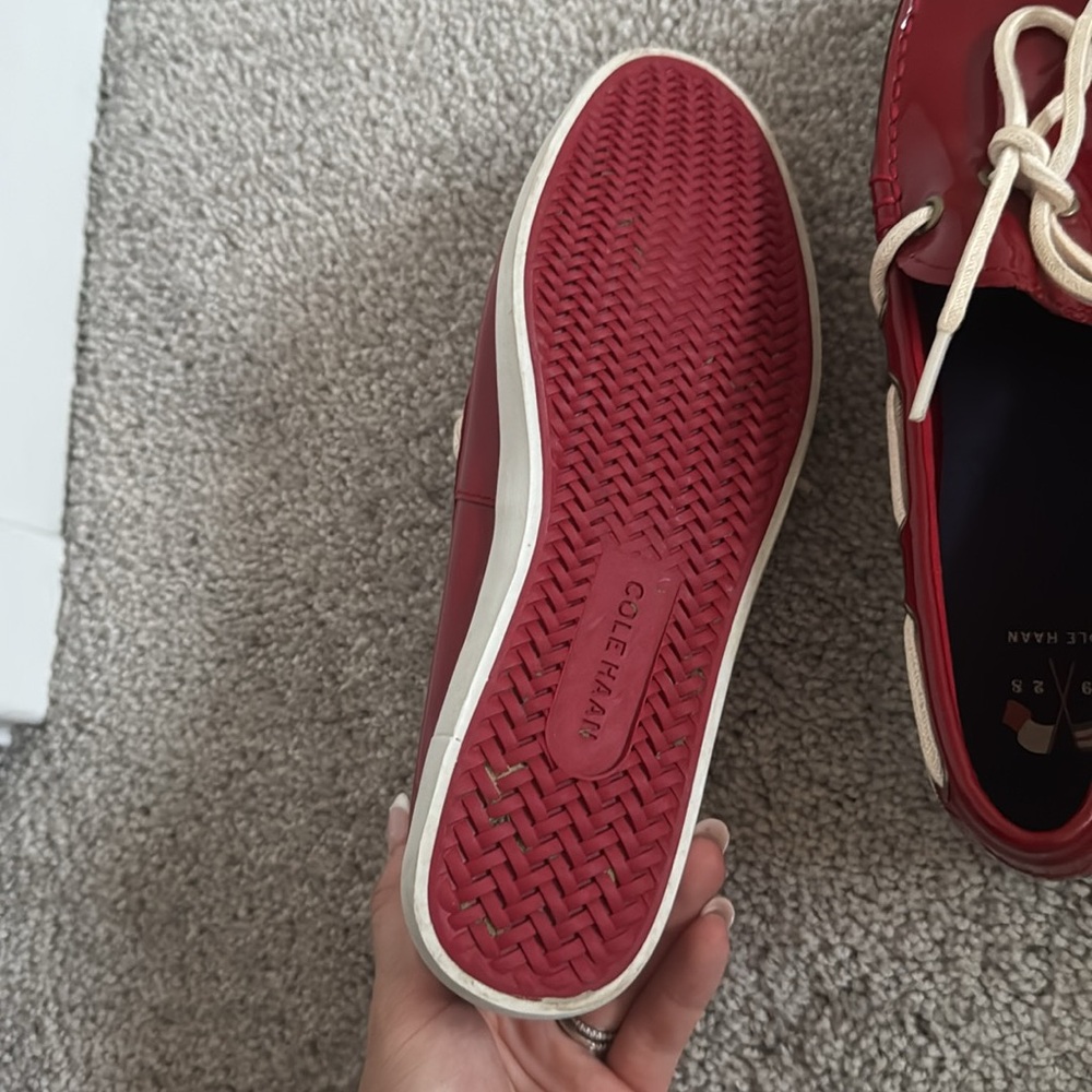 Cole Haan Women's Patent Leather Loafer Shoes, Red - Size 7 - Picture 6 of 8